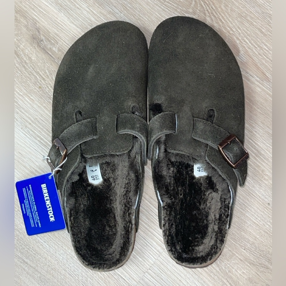 Birkenstock Boston Shearling Clog, Mocha, Size Men’s 7, Narrow Fit